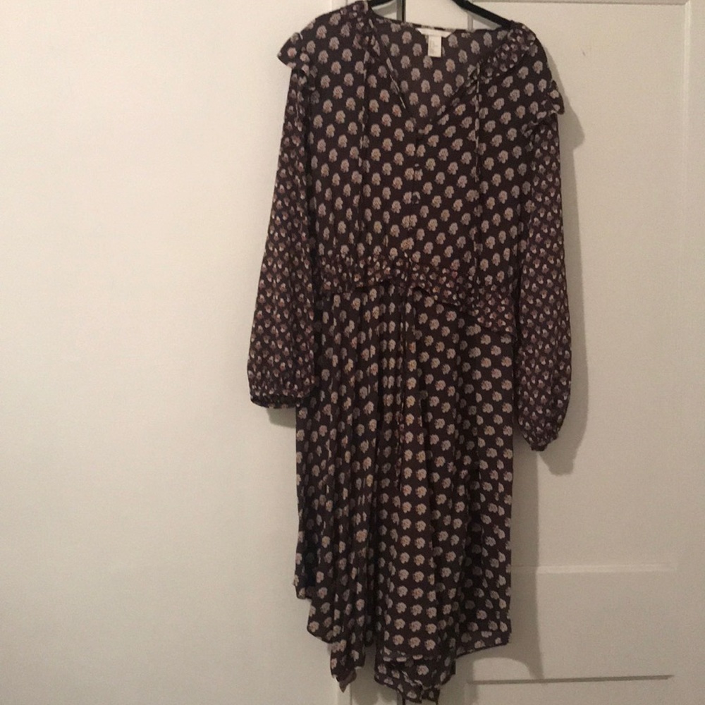 H&M floral print peasant dress